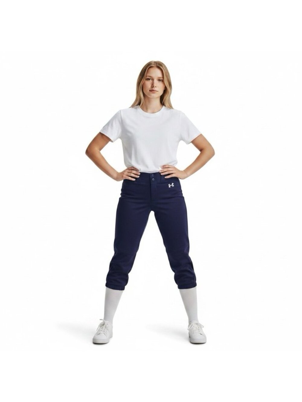 NWT Under Armour Women's Utility Softball Pants Navy Xtra-small Cropped Court
